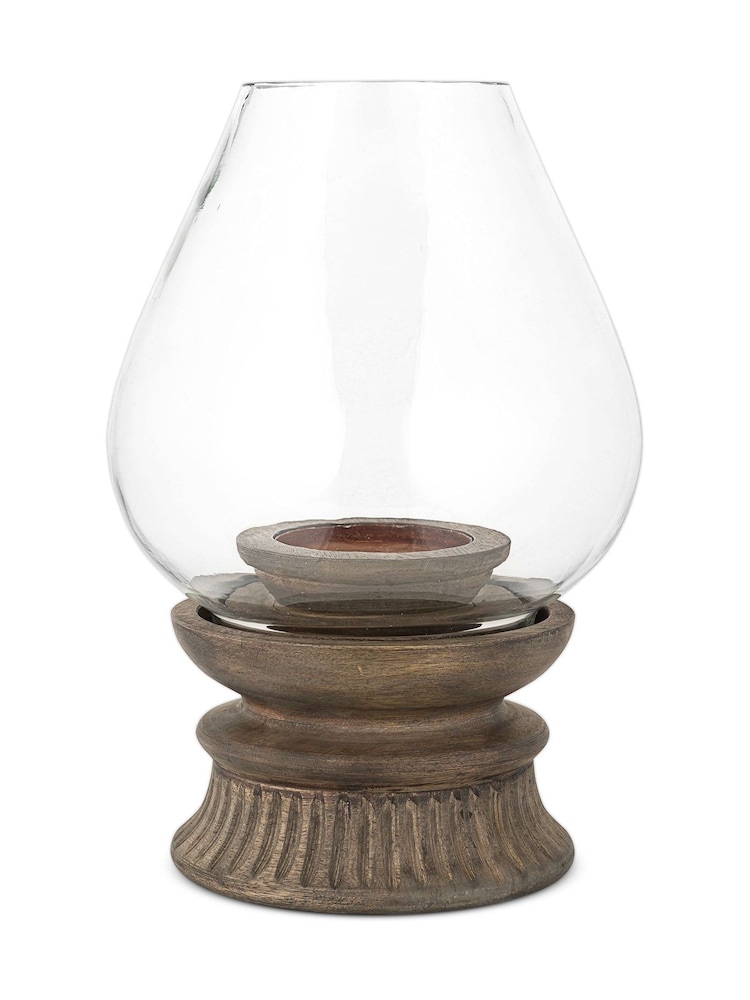 Nkuku Dark Ash Kawani Mango Wood Lantern Candle Holder - Image 3 of 3 Nkuku Dark Ash Kawani Mango Wood Lantern Candle Holder - Image 3 of 3