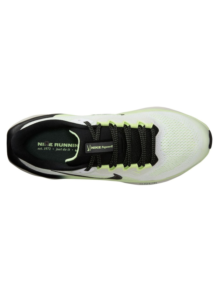 Nike White/Lime Youth Air Zoom Pegasus 41 Running Trainers - Image 3 of 4