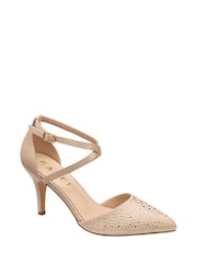 Ravel Gold Strappy Diamante Court Shoes - Image 1 of 4