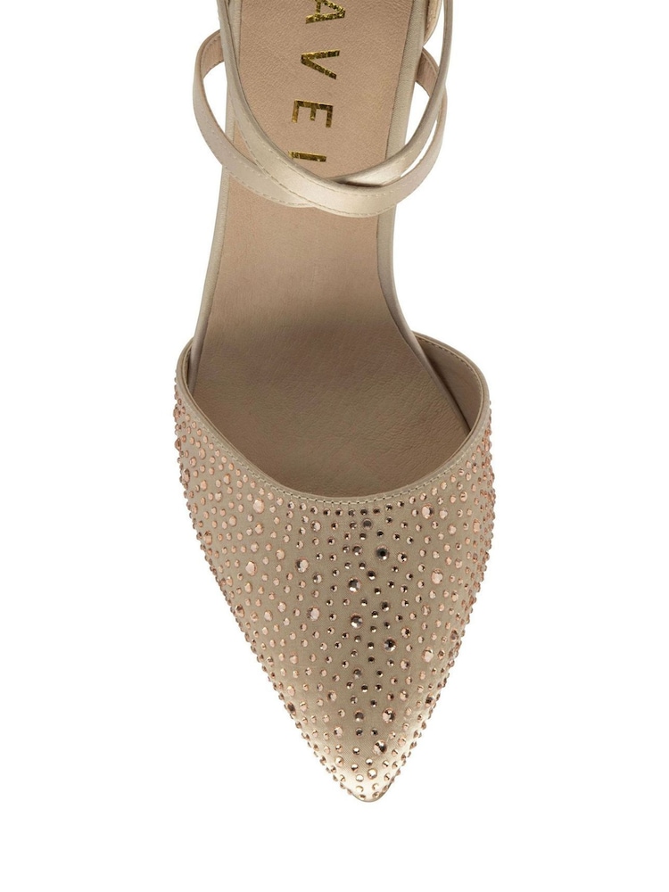 Ravel Gold Strappy Diamante Court Shoes - Image 4 of 4