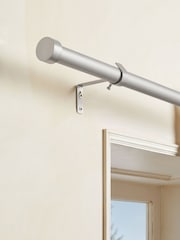Brushed Silver Stud Finial Extendable 28mm Curtain Pole Kit - Image 1 of 7