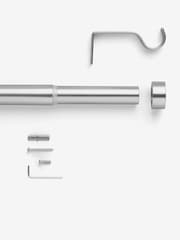 Brushed Silver Stud Finial Extendable 28mm Curtain Pole Kit - Image 5 of 7