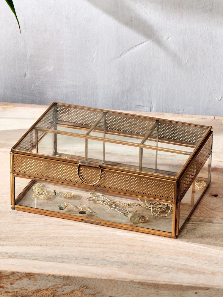 Nkuku Antique Brass Tama Jewellery Box - Image 1 of 2