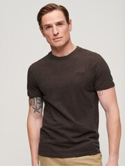 Superdry Dark Brown Vintage Logo Cap Sleeve T-Shirt - Image 1 of 6