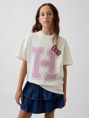 Gap White Oversized Boxy Graphic T-Shirt (4-13yrs) - Image 1 of 5