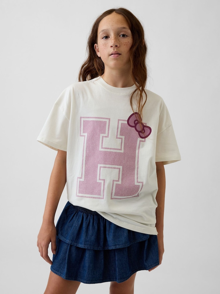 Gap White Oversized Boxy Graphic T-Shirt (4-13yrs) - Image 1 of 5 Gap White Oversized Boxy Graphic T-Shirt (4-13yrs) - Image 1 of 5