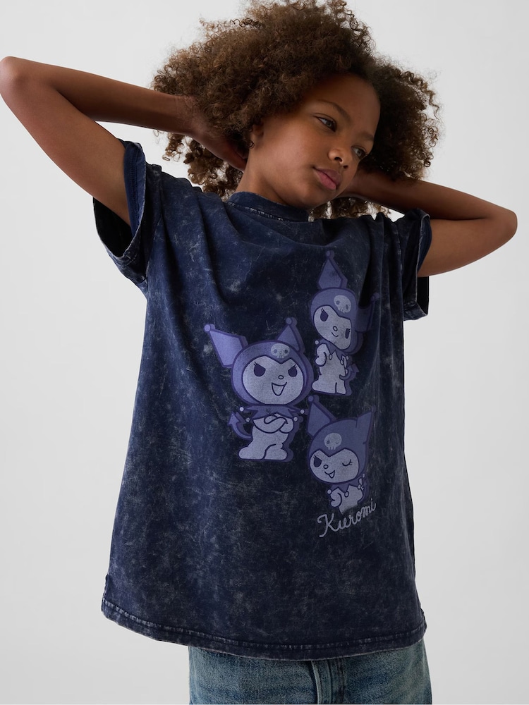 Gap Navy Kuromi Oversized Boxy Graphic T-Shirt (4-13yrs) - Image 1 of 4