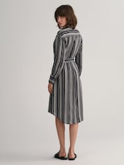 GANT Black Relaxed Fit Striped A-Line Shirt Dress - Image 2 of 8