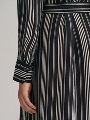 GANT Black Relaxed Fit Striped A-Line Shirt Dress - Image 7 of 8