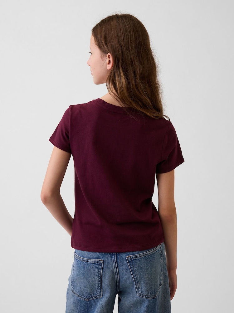 Oso Brannan burdeos - Camiseta de manga corta de algodón con estampado gráfico y logotipo de Gap (4-13 años) - Imagen 2 de 4