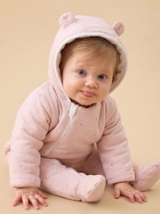 MORI Pink Cosy Zip-Up Pramsuit - Image 1 of 2