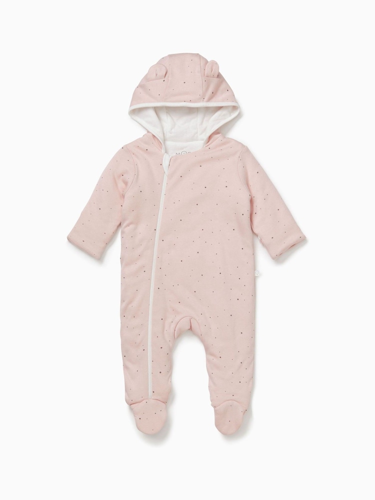 MORI Pink Cosy Zip-Up Pramsuit - Image 2 of 2 MORI Pink Cosy Zip-Up Pramsuit - Image 2 of 2