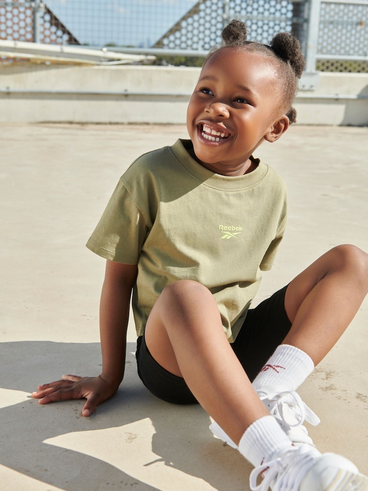 Reebok Junior 100% Cotton Khaki / Black T-Shirts 2 Pack - Image 2 of 9
