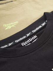 Reebok Junior 100% Cotton Khaki / Black T-Shirts 2 Pack - Image 9 of 9