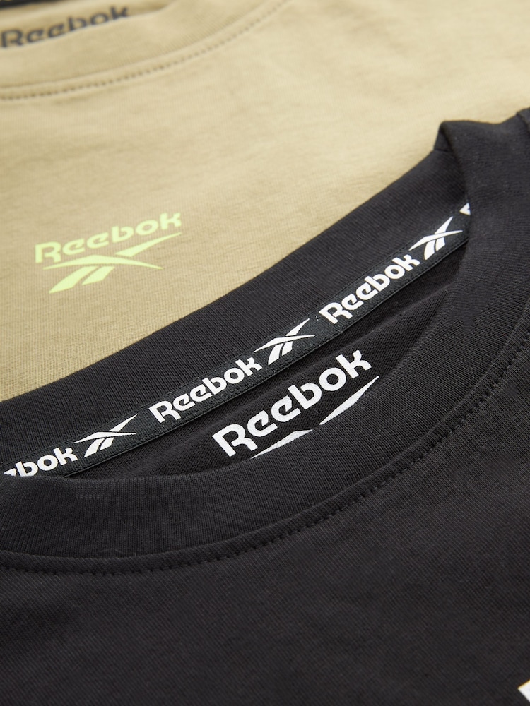 Reebok Junior 100% Cotton Khaki / Black T-Shirts 2 Pack - Image 9 of 9 Reebok Junior 100% Cotton Khaki / Black T-Shirts 2 Pack - Image 9 of 9