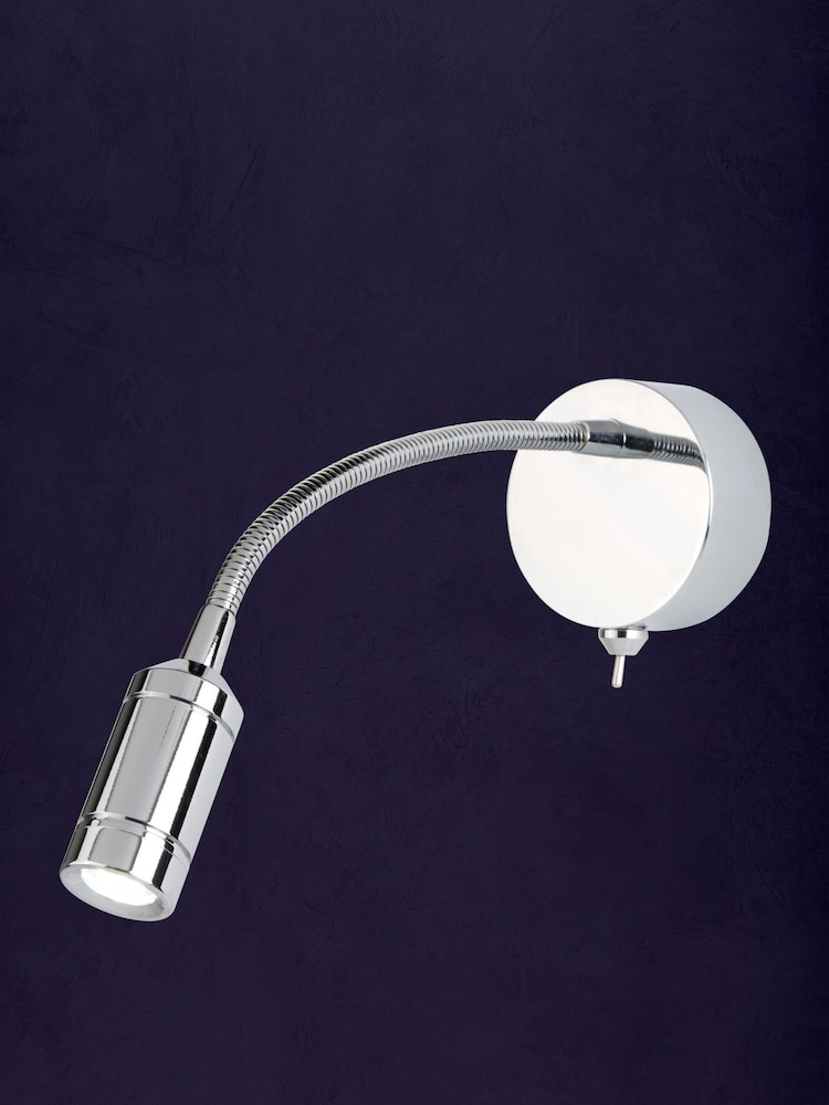 Searchlight Chrome Liege LED Adjustable Wall Light - Image 1 of 3 Searchlight Chrome Liege LED Adjustable Wall Light - Image 1 of 3