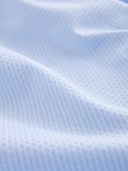 Light Blue Slim Fit Single Cuff Textured Cotton Shirt - Image 7 of 7