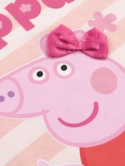 Character Pink Peppa Pig Long Sleeve T-Shirt With 3D Satin Bow - Image 3 of 4