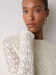 Whistles Lace Detail Jersey Top - Bilde 2 av 5
