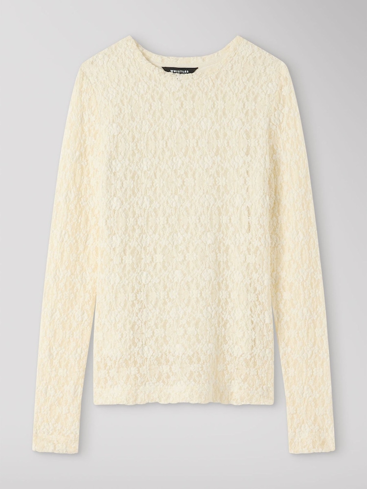 Whistles Lace Detail Jersey Top - Bilde 5 av 5