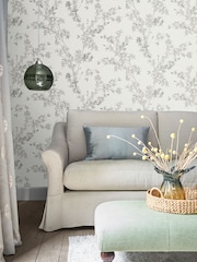 Laura Ashley Steel Forsythia A4 Wallpaper Sample - Image 1 of 2