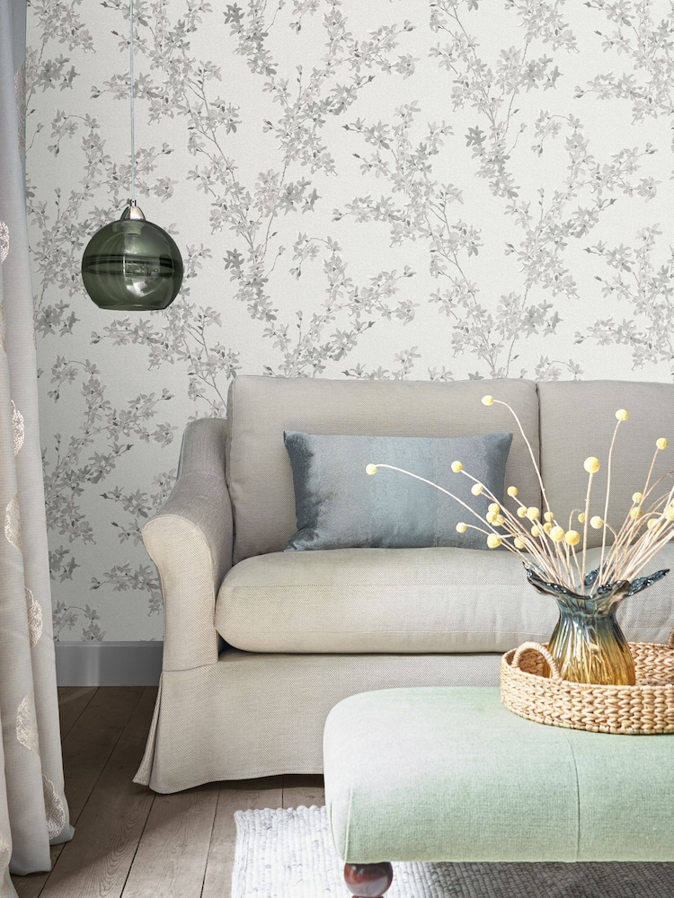 Laura Ashley Steel Forsythia A4 Wallpaper Sample - Image 1 of 2
