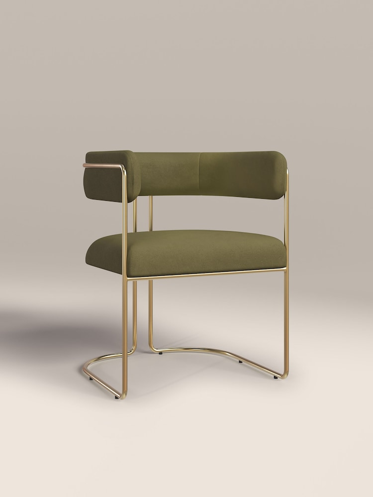 Cult Furniture Moss Green Juliana Velvet Carver Dining Chair - Image 2 of 8 Cult Furniture Moss Green Juliana Velvet Carver Dining Chair - Image 2 of 8