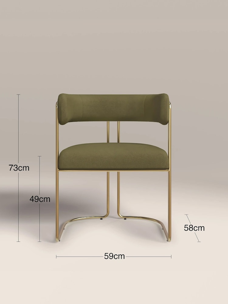 Cult Furniture Moss Green Juliana Velvet Carver Dining Chair - Image 8 of 8 Cult Furniture Moss Green Juliana Velvet Carver Dining Chair - Image 8 of 8