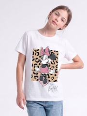 Rags & Rascals White Disney Minnie Mouse So Bowtiful Leopard T-Shirt - Image 1 of 4