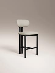 Cult Furniture Set of 2 Speckled Stone Arbor Boucle Kitchen Stool - Image 2 of 8