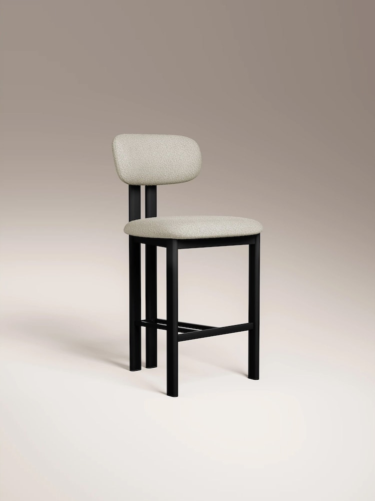 Cult Furniture Set of 2 Speckled Stone Arbor Boucle Kitchen Stool - Image 2 of 8