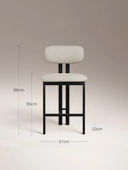 Cult Furniture Set of 2 Speckled Stone Arbor Boucle Kitchen Stool - Image 4 of 8