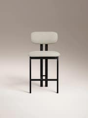 Cult Furniture Set of 2 Speckled Stone Arbor Boucle Kitchen Stool - Image 7 of 8