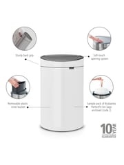 Brabantia White New 40L Touch Bin - Image 4 of 6