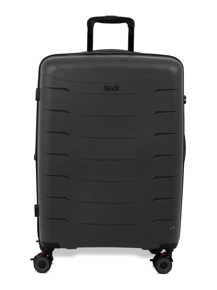 Rock Luggage Grey Resilient Medium Luggage - Image 2 of 7 Rock Luggage Grey Resilient Medium Luggage - Image 2 of 7
