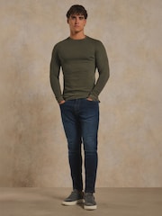 Tailored Athlete Natural Muscle Fit Heavy Weight Textured Crew Neck T-Shirt - Image 3 of 7