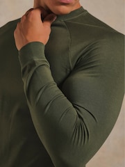 Tailored Athlete Green Muscle Fit Signature Long Sleeve T-Shirt - Image 4 of 7