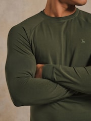 Tailored Athlete Green Muscle Fit Signature Long Sleeve T-Shirt - Image 5 of 7