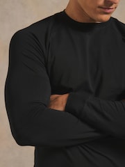 Tailored Athlete Black Muscle Fit Signature Long Sleeve T-Shirt - Image 4 of 7
