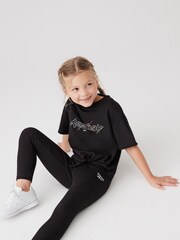 Reebok Junior 2 Pack Black Leggings - Image 4 of 16
