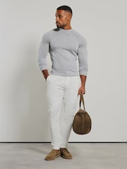 Tailored Athlete Grey Muscle Fit Extra Fine Merino Wool Crew Neck Jumper - Image 2 of 7