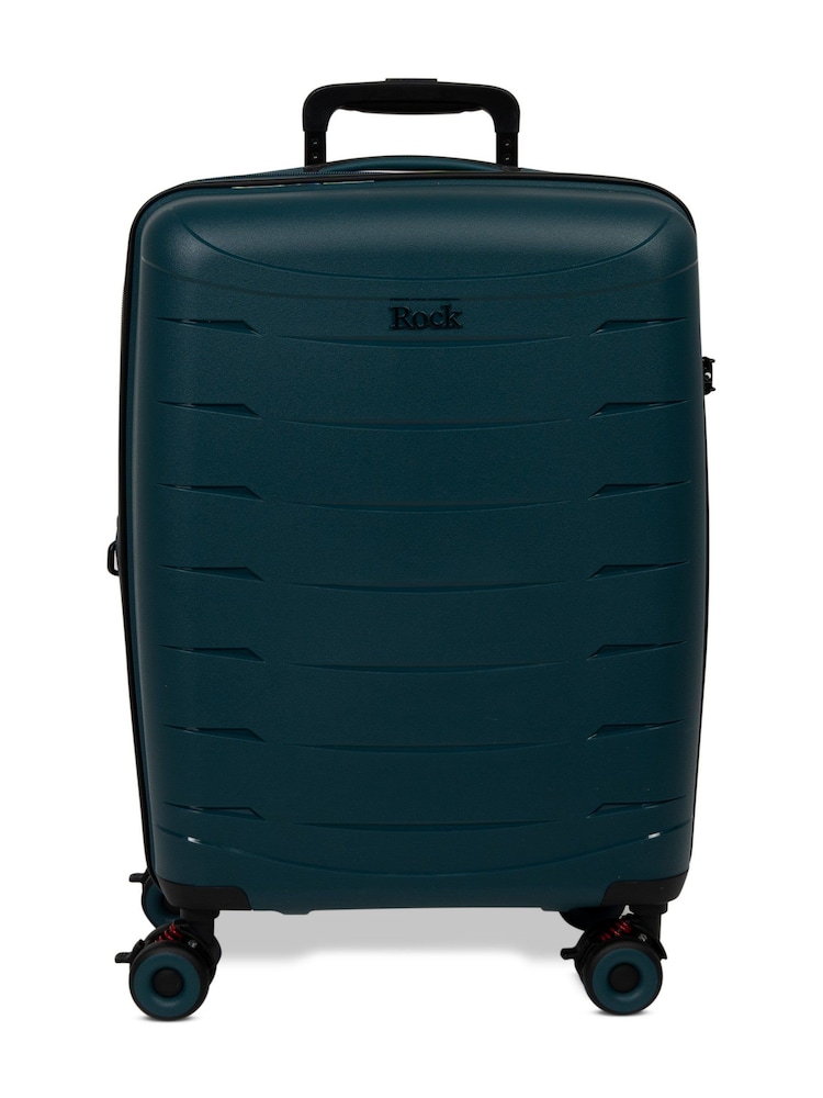 Rock Luggage Green Resilient Cabin Luggage - Image 2 of 5 Rock Luggage Green Resilient Cabin Luggage - Image 2 of 5