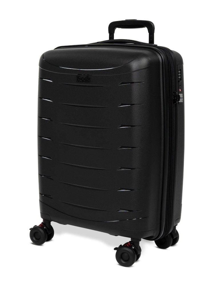 Rock Luggage Black Resilient Cabin Luggage - Image 2 of 5 Rock Luggage Black Resilient Cabin Luggage - Image 2 of 5