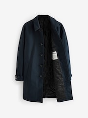 Navy Blue British Millerain Signature Shower Resistant Longer Length Trench Coat - Image 3 of 10