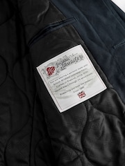 Navy Blue British Millerain Signature Shower Resistant Longer Length Trench Coat - Image 5 of 10