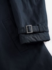 Navy Blue British Millerain Signature Shower Resistant Longer Length Trench Coat - Image 6 of 10