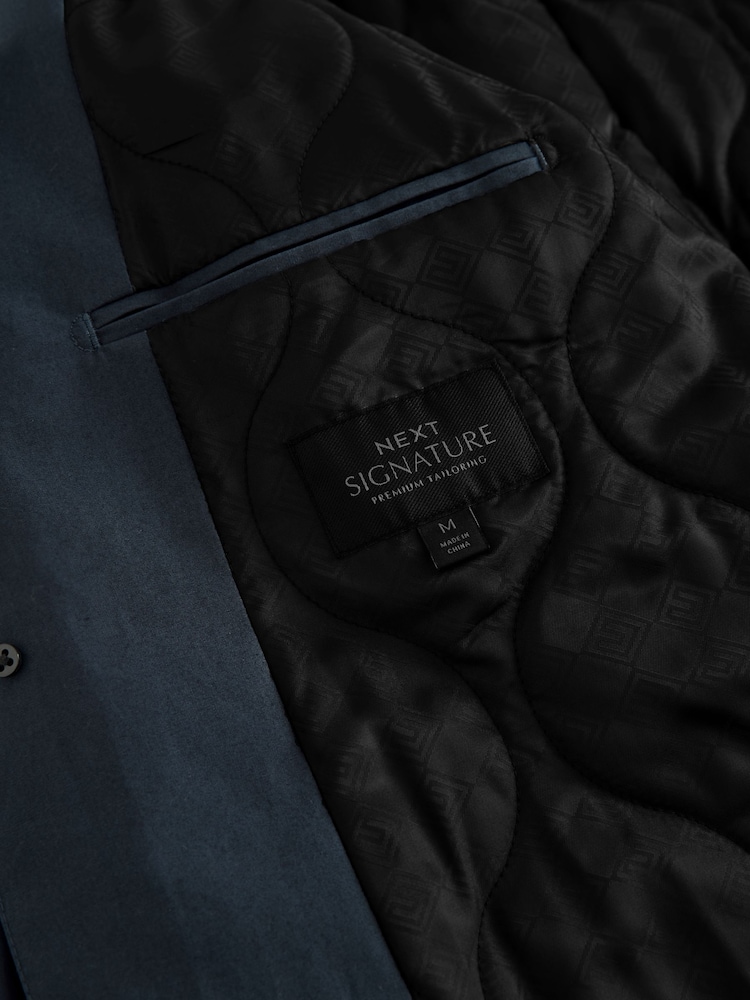 Navy Blue British Millerain Signature Shower Resistant Longer Length Trench Coat - Image 9 of 10