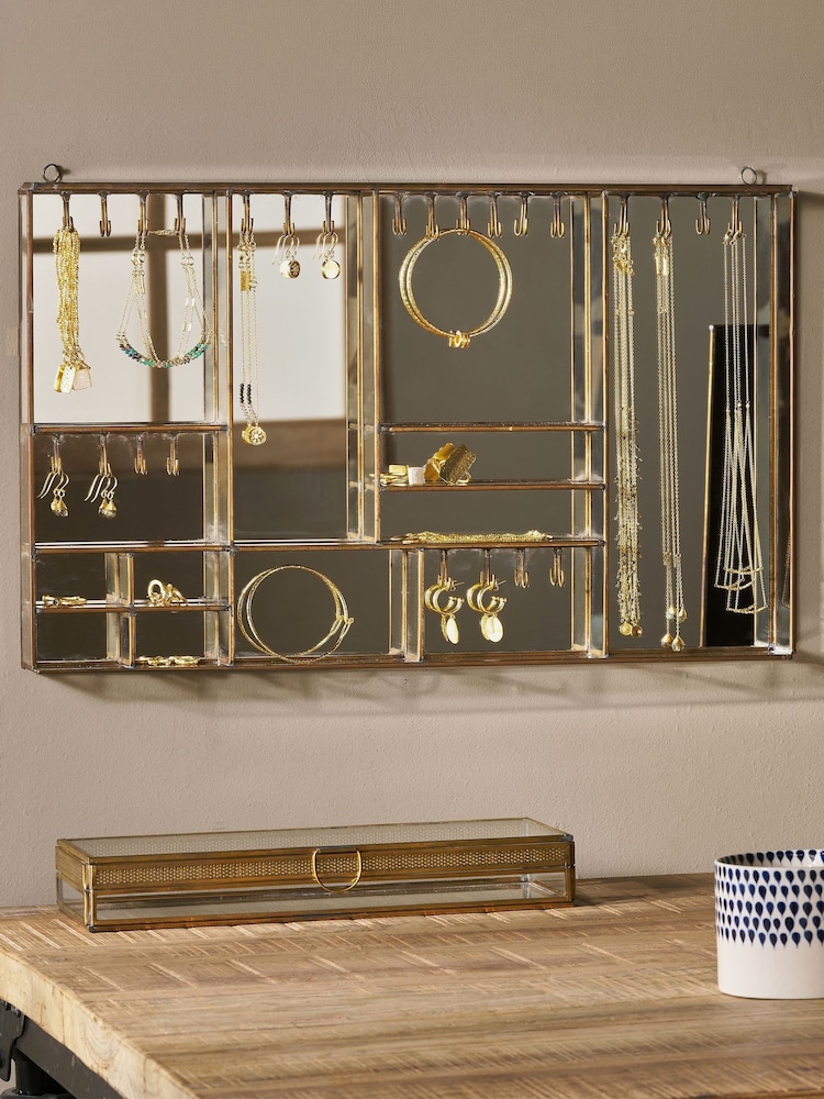 Nkuku Antique Brass Bequai Wall Hung Jewellery Box - Image 1 of 4