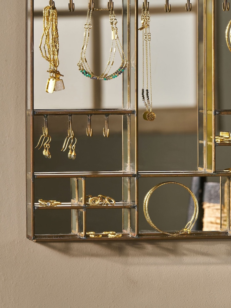 Nkuku Antique Brass Bequai Wall Hung Jewellery Box - Image 2 of 4