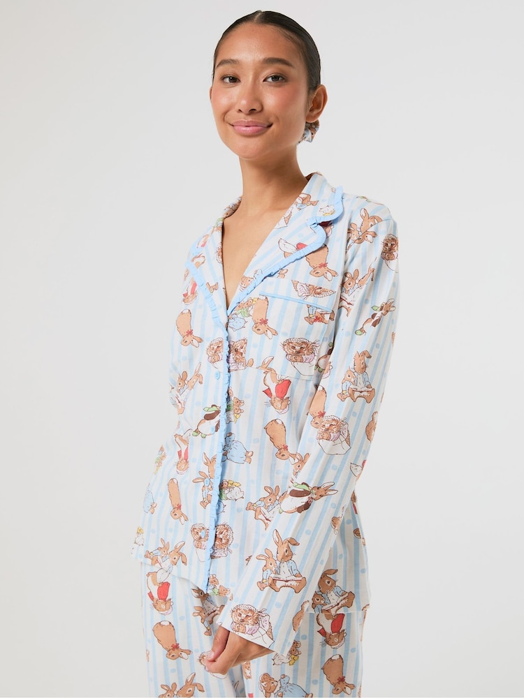 Skinnydip Peter Rabbit x Stripe Pyjamas Set with Scrunchie - Image 2 of 7 Skinnydip Peter Rabbit x Stripe Pyjamas Set with Scrunchie - Image 2 of 7